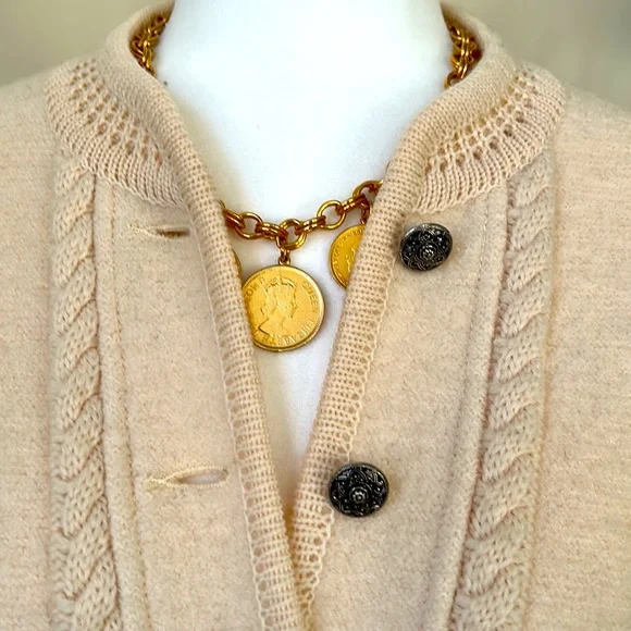 🔥HP🔥GEIGER Tyrol boiled Wool Jacket Sz 38 or S/XS,  cream / beige - Picture 5 of 16